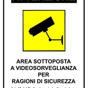 Cartello Area Videosorvegliata 30x20